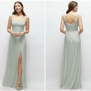Thread Square Neck Chiffon Maxi Dress With Circle Skirt‎ Size 8